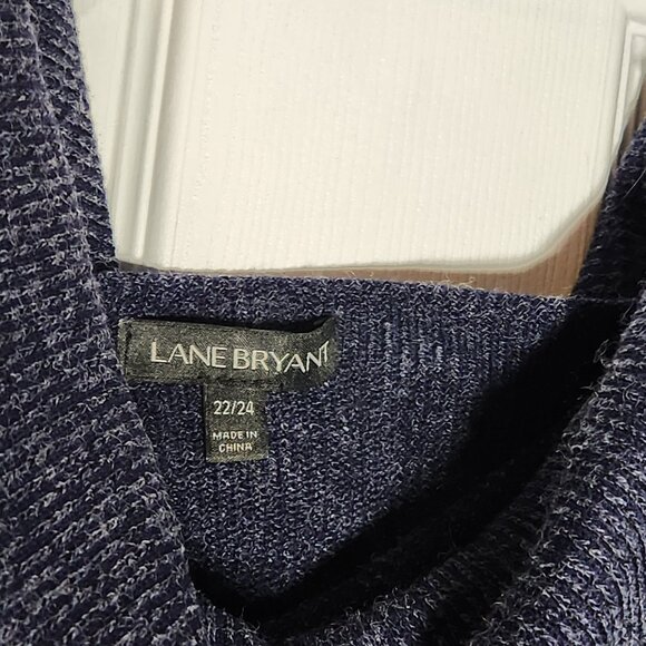 Lane Bryant - NEW - Blue Heathered Wide Cowl Neck Sweater - Size: 22/24 - Picture 4 of 6